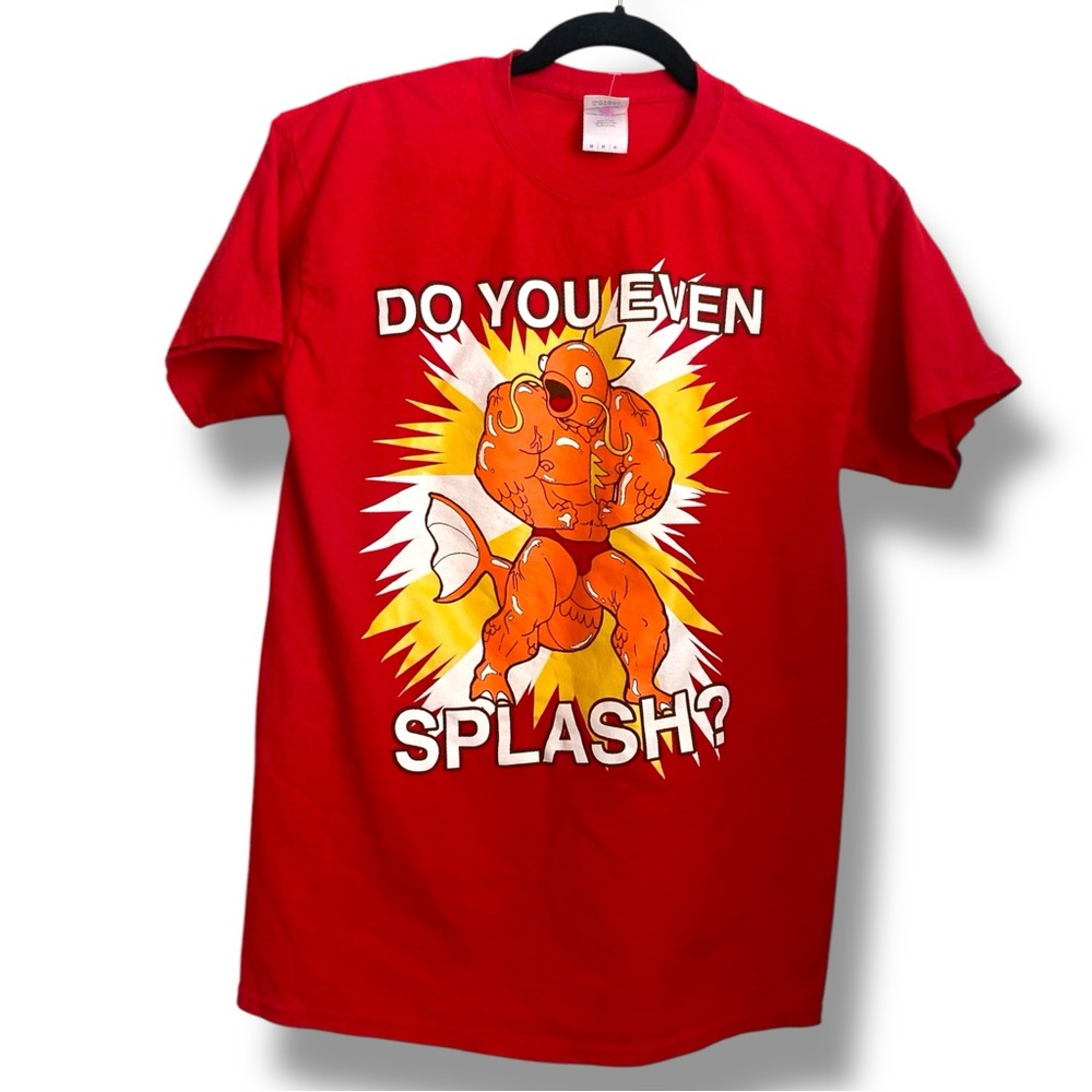 Machamp Magikarp Rare Tee Shirt DO YOU EVEN SPLASH? Gildan Pokemon Medium